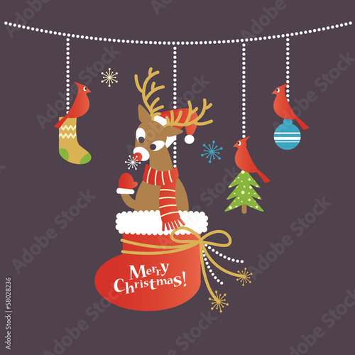 Reindeer in christmas boot