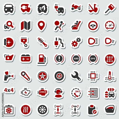 iconset automobile red & black sticker