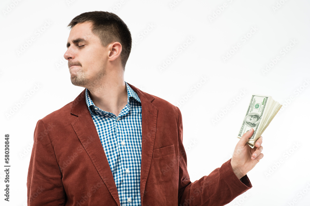 man holding money