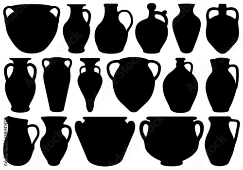 Set Of Different Clay Pottery