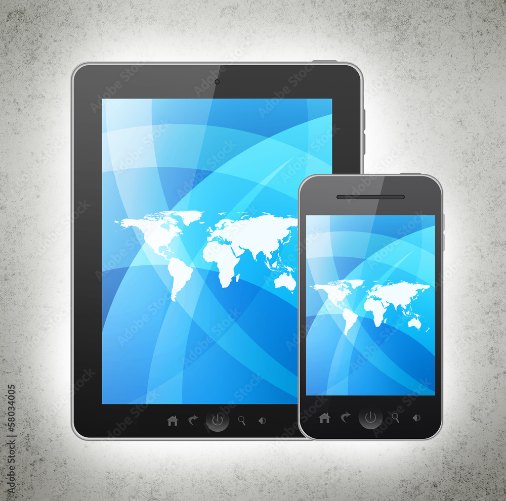 Tablet pc and mobile phone Tablet pc and mobile phone