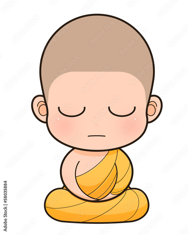 Buddhist Monk cartoon