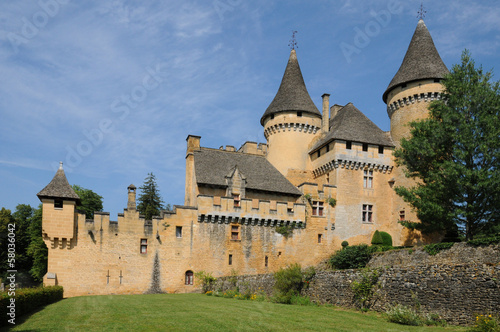 France, picturesque castle of Puymartin in Dordogne photo