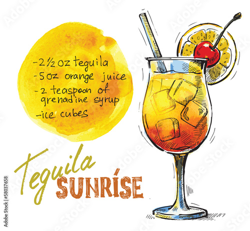vector tequila sunrise