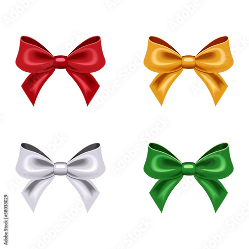 Set of four bows. Vector illustration.