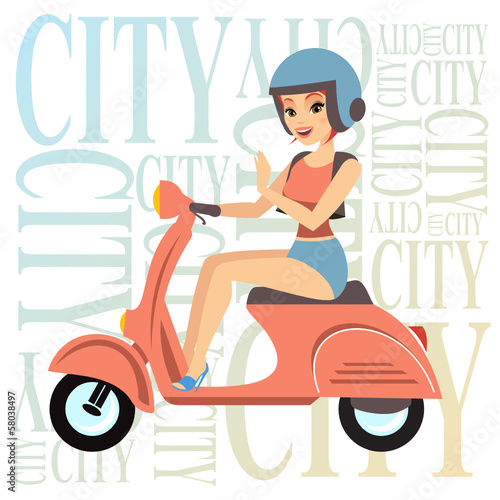 Beautiful Girl with scooter