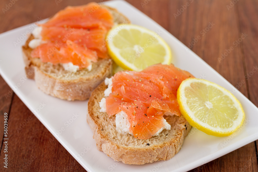 bread with salmon bread with salmon