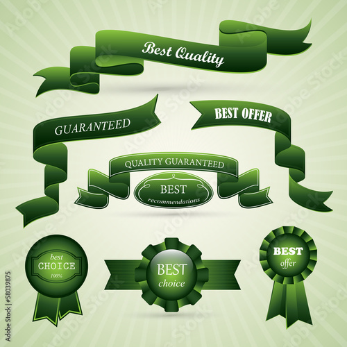 Ribbons And Medals Set - Isolated On Background