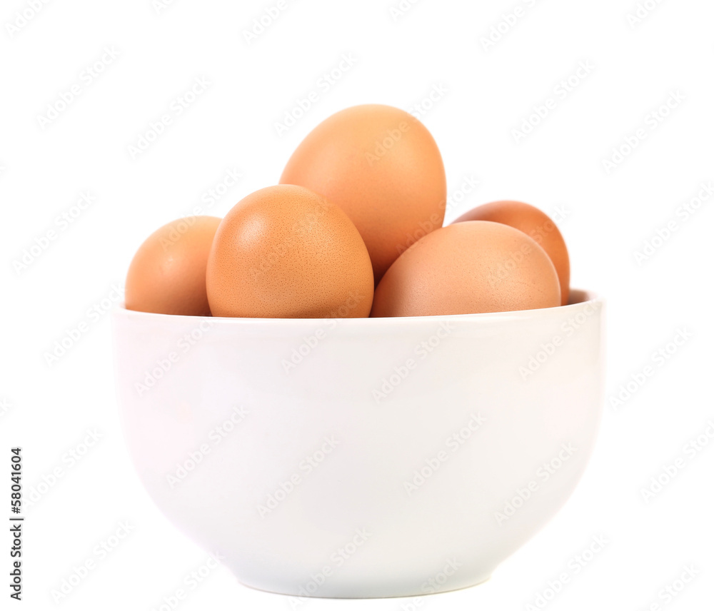 Bowl with brown eggs Bowl with brown eggs