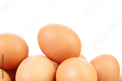 Many brown eggs