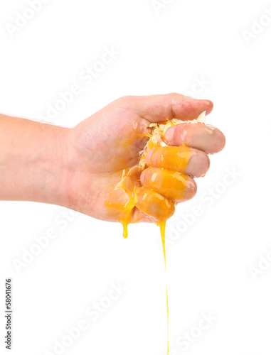 Hand pressing of egg