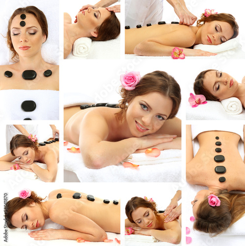Spa massage collage