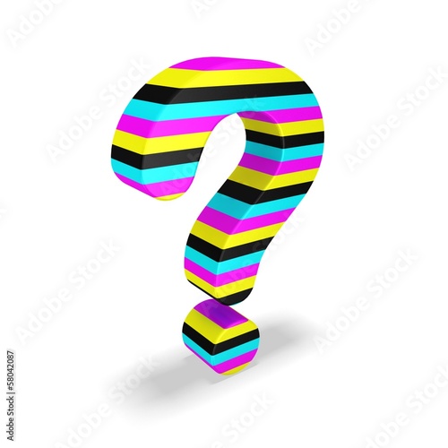 3d cmyk question mark
