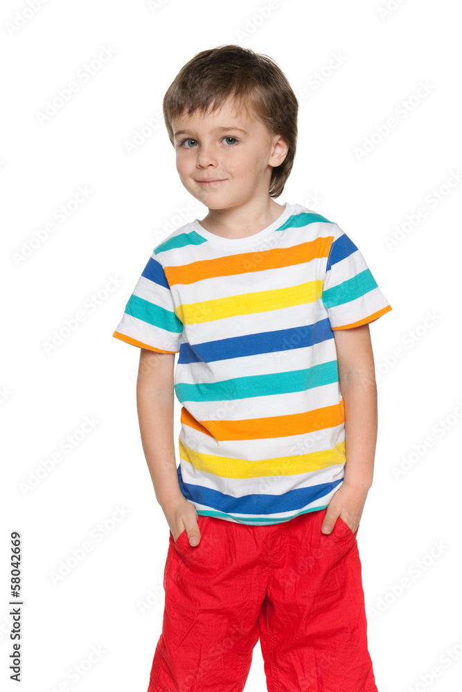 Smiling little boy in striped shirt Smiling little boy in striped shirt
