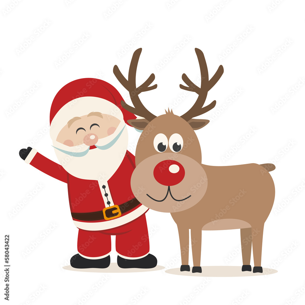 santa claus and reindeer isolated background santa claus and reindeer isolated background