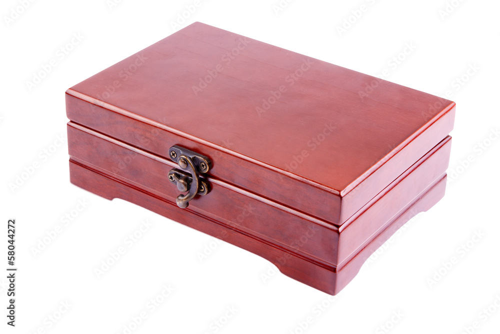 The varnished decorative casket isolated on a white background The varnished decorative casket isolated on a white background