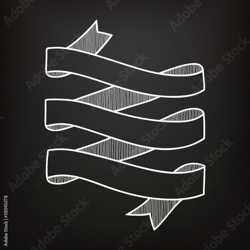 Hand drawn ribbons on the b...