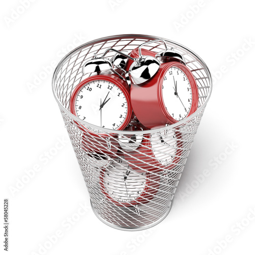 Obraz na plátně alarm clocks in the trash