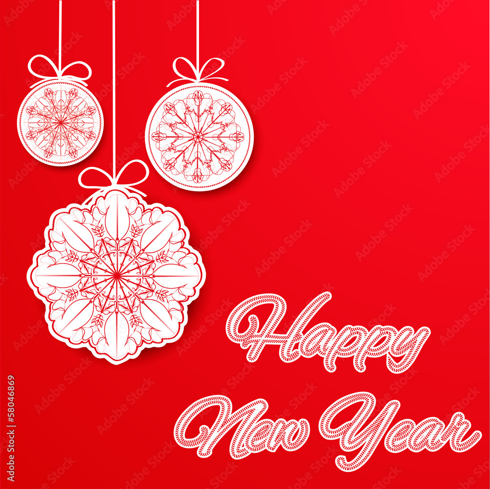 Christmas balls and snowflakes on red background. Eps10 Christmas balls and snowflakes on red background. Eps10