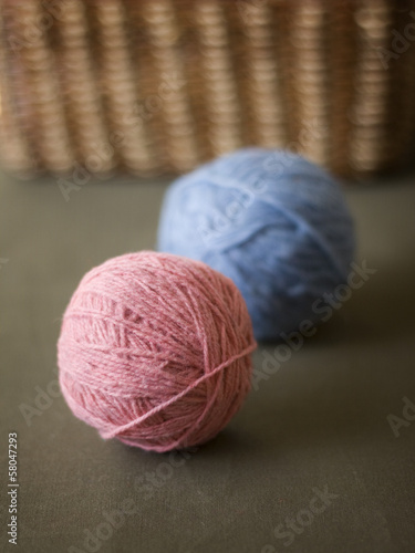 Multicolored balls of yarn for knitting