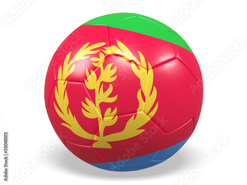 Football/soccer ball with a Eritrea flag.