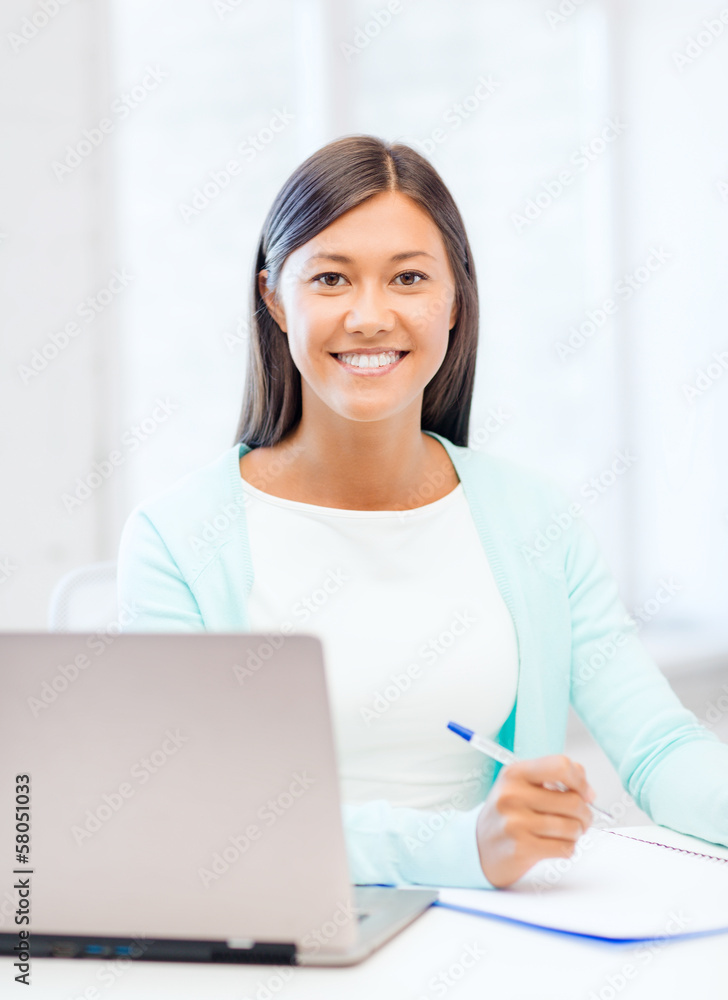 asian businesswoman with laptop and documents asian businesswoman with laptop and documents