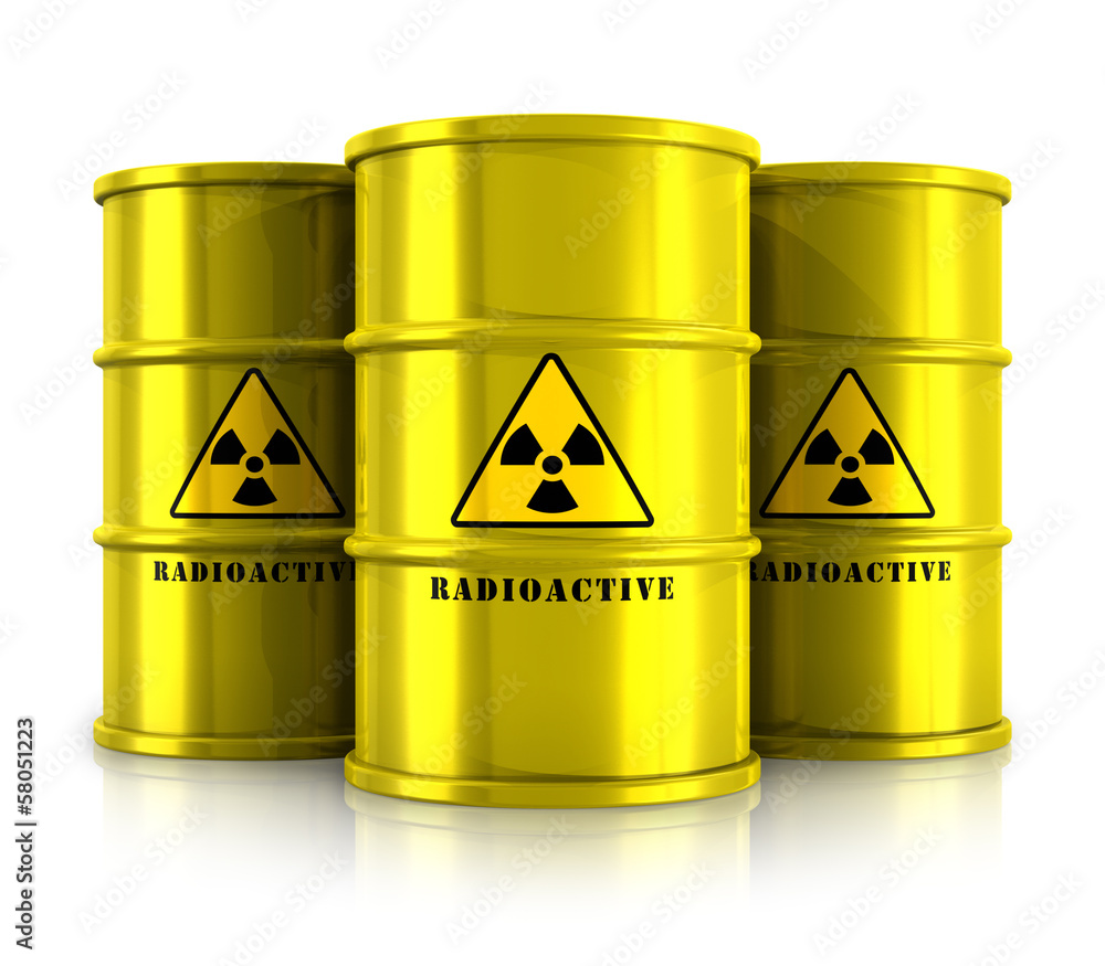 Yellow barrels with radioactive waste Yellow barrels with radioactive waste