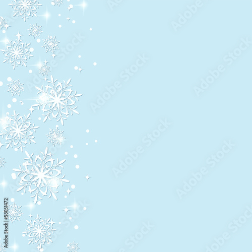 Christmas vector background with snowflakes and stars