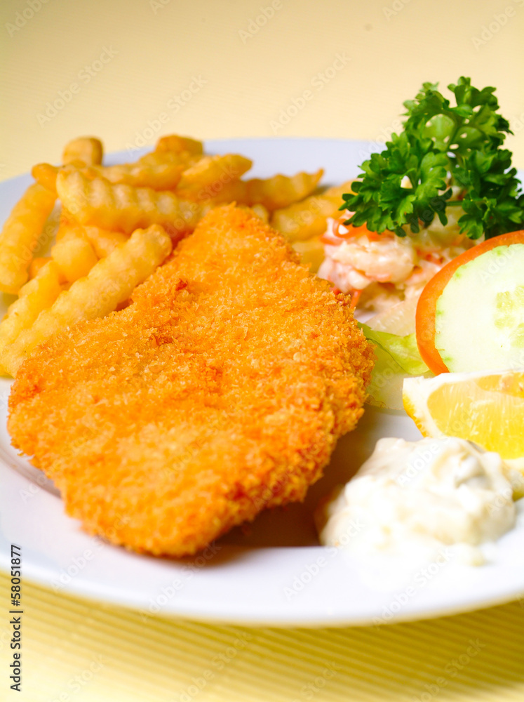 Fish & chips and background Fish & chips and background