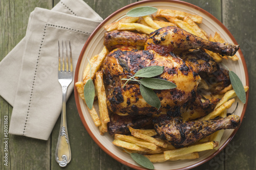 Roasted chiken with sage
