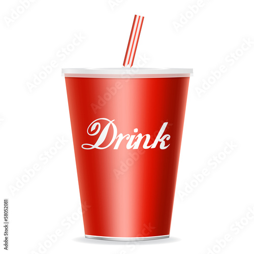 Drink cup with straw
