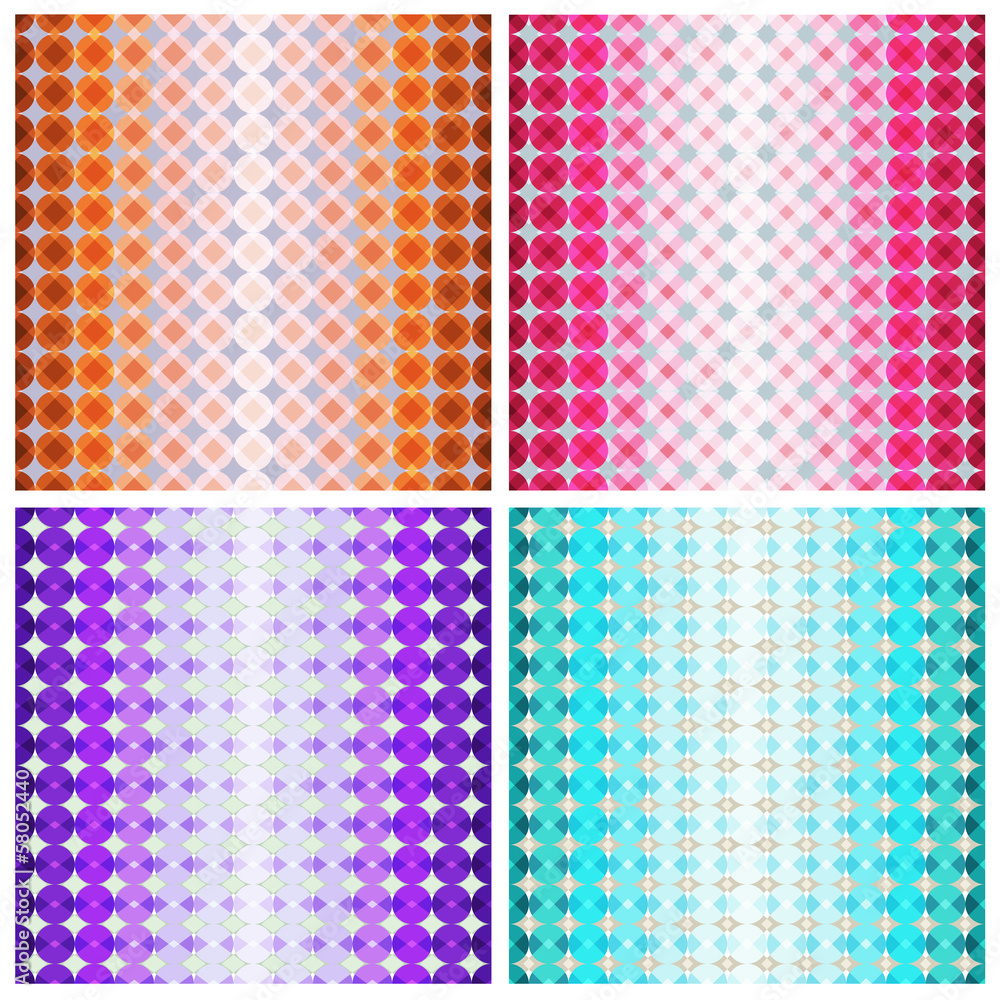 Set of four colorful geometric patterns Set of four colorful geometric patterns