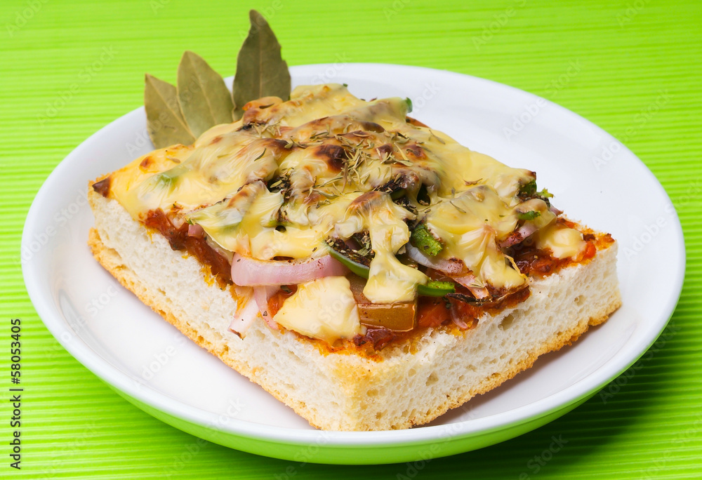 bread pizza topping on white background bread pizza topping on white background