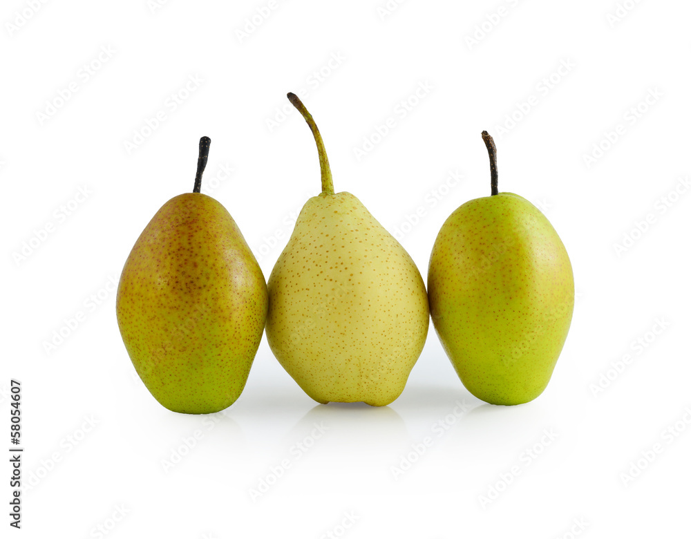 The ripe pears isolated on the white The ripe pears isolated on the white