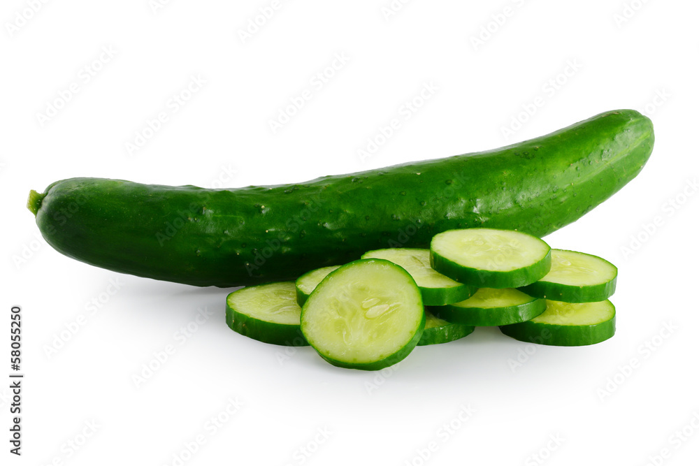 Fresh cucumber on white background Fresh cucumber on white background
