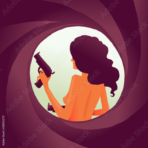 Secret Agent Spy Girl with guns