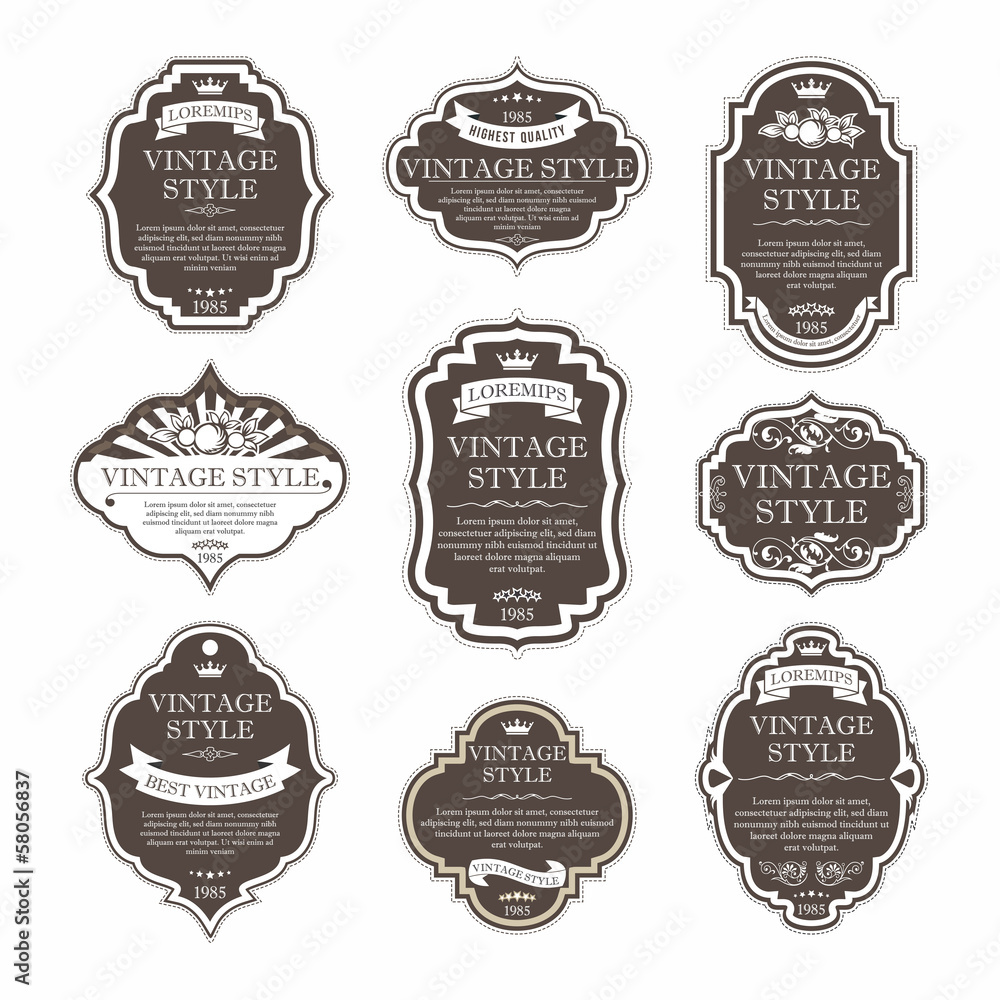 Vintage labels vector set