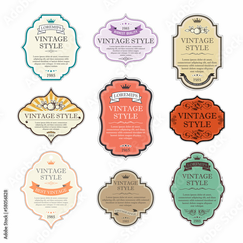 Vintage labels vector set