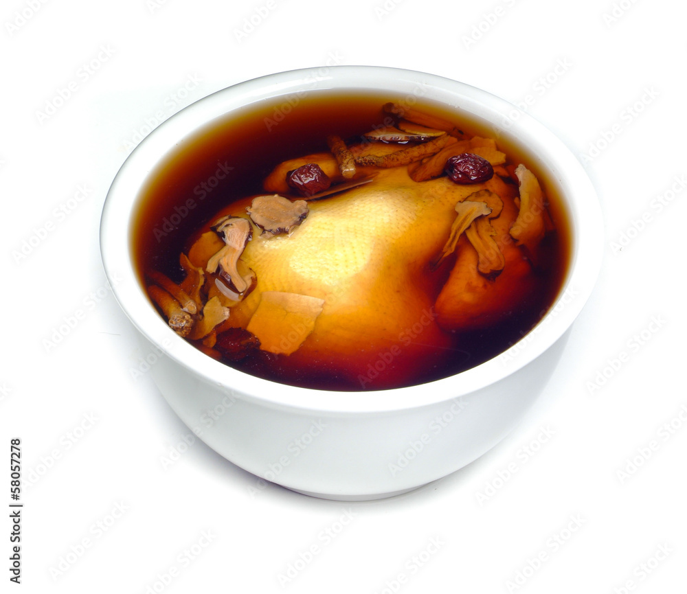essence chicken. Chinese herbs