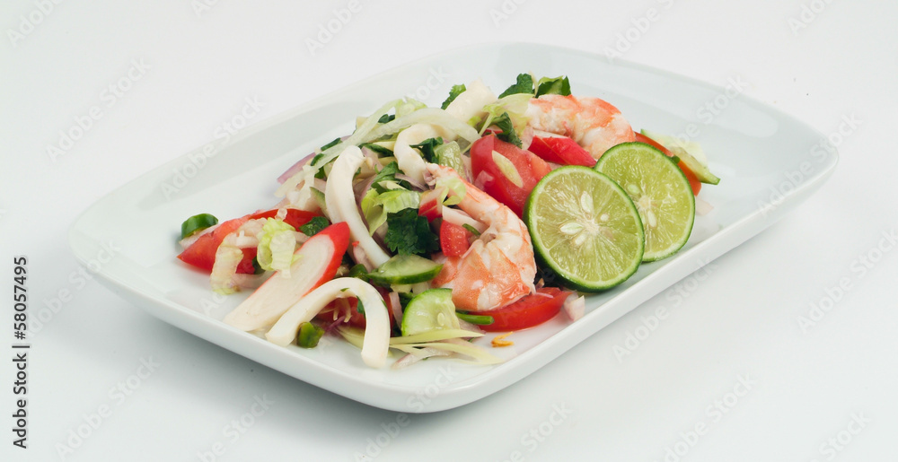 salad Seafood Thai Style in thai restaurant salad Seafood Thai Style in thai restaurant