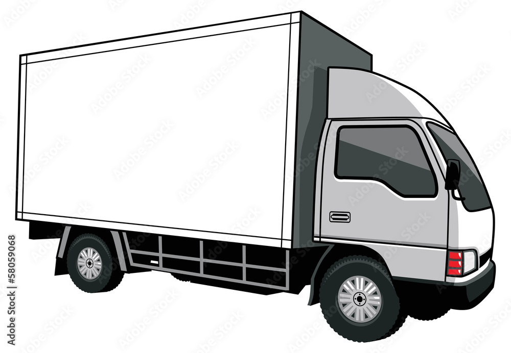 delivery car with blank box delivery car with blank box