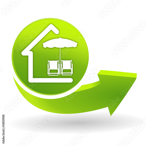vacances sur symbole vert