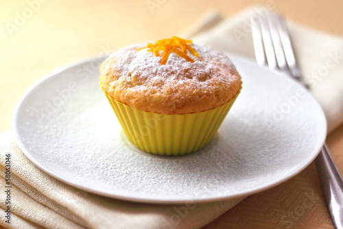 Cottage cheese muffin with orange zest