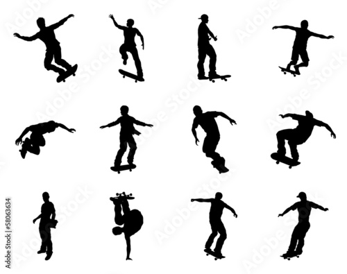 Skateboarder silhouettes