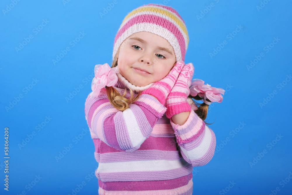 the little girl with the Christmas tree and gifts the little girl with the Christmas tree and gifts
