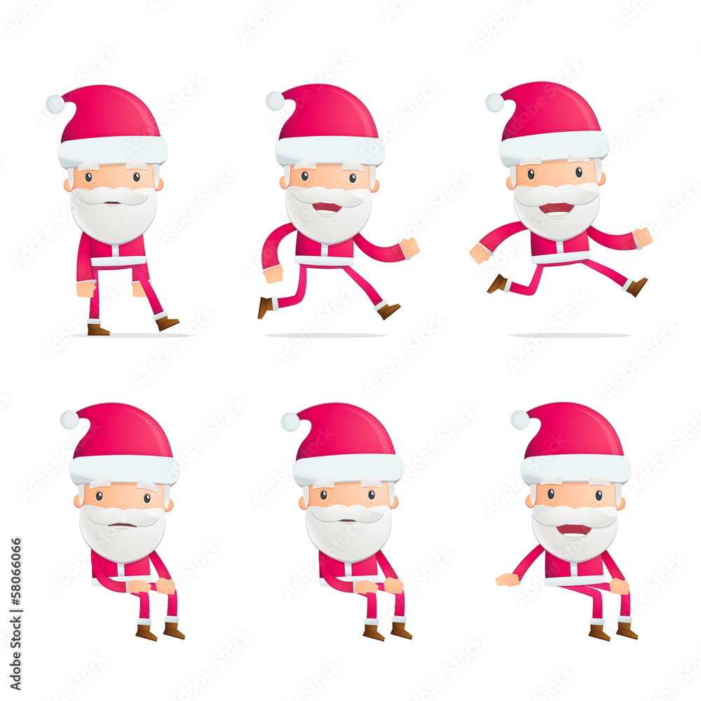 Santa in various poses for use in advertising, presentations, Santa in various poses for use in advertising, presentations,