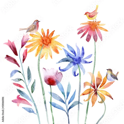 Naklejka na ścianę Tle akwarela