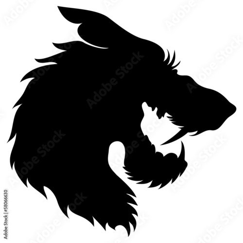 Wolf head silhouette.