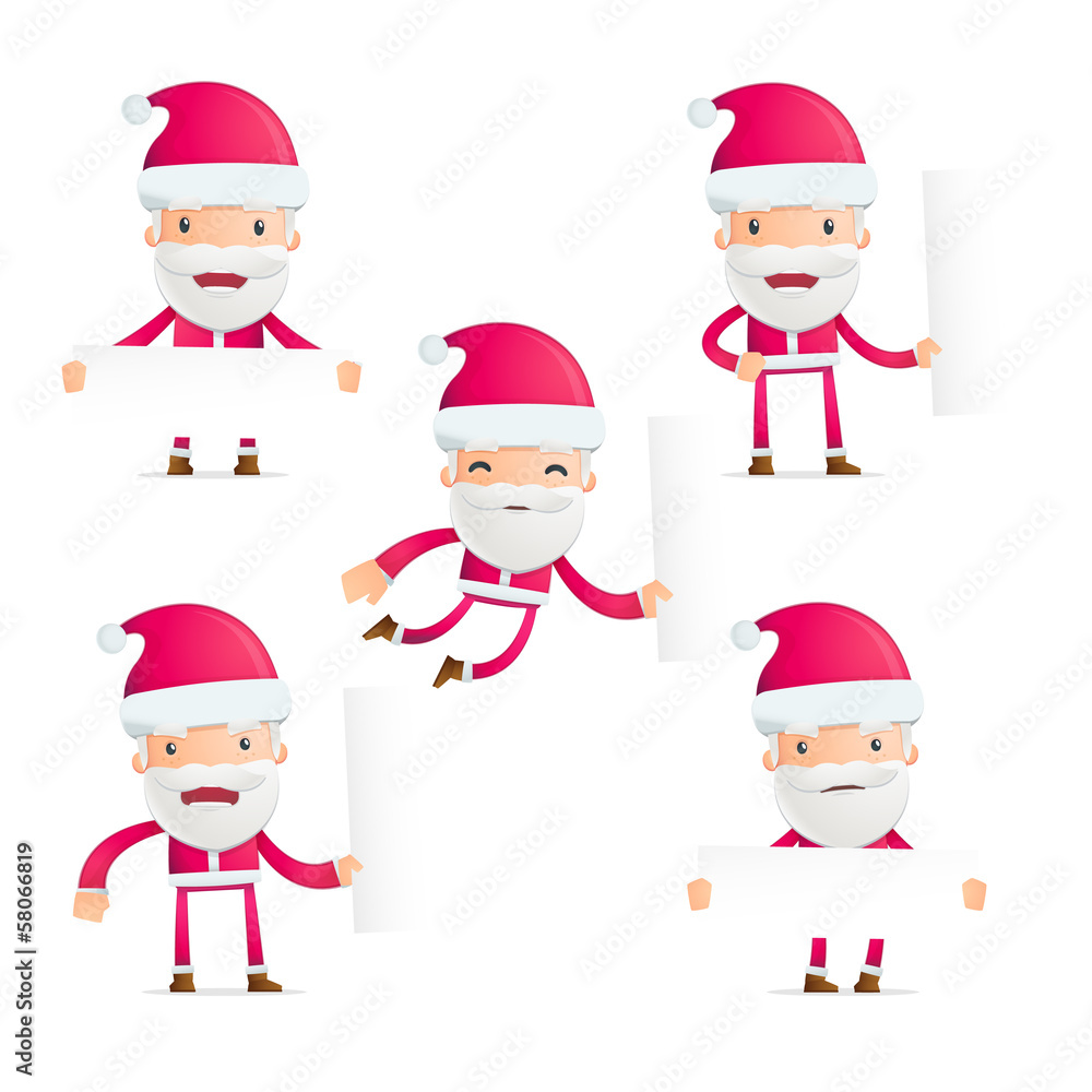 Santa in various poses for use in advertising, presentations, Santa in various poses for use in advertising, presentations,