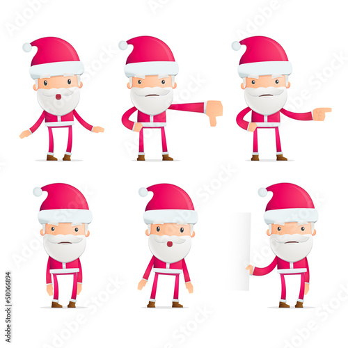 Santa in various poses for use in advertising, presentations, © artenot